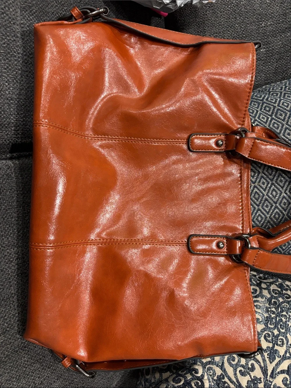 Women Large Tote Shoulder Handbag Soft PU Leather Satchel Bag Hobo Purse Brown